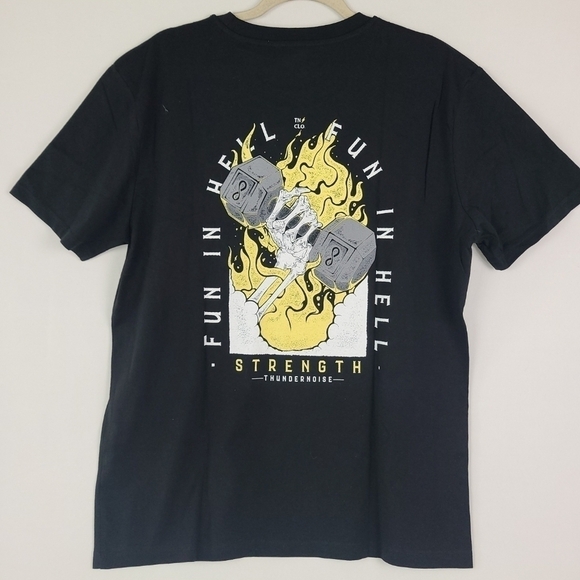 NEW THUNDER NOISE Black FUN IN HELL T-Shirt  Mens Sz US XL, EU XXL NWT MSRP $37 - Picture 1 of 7